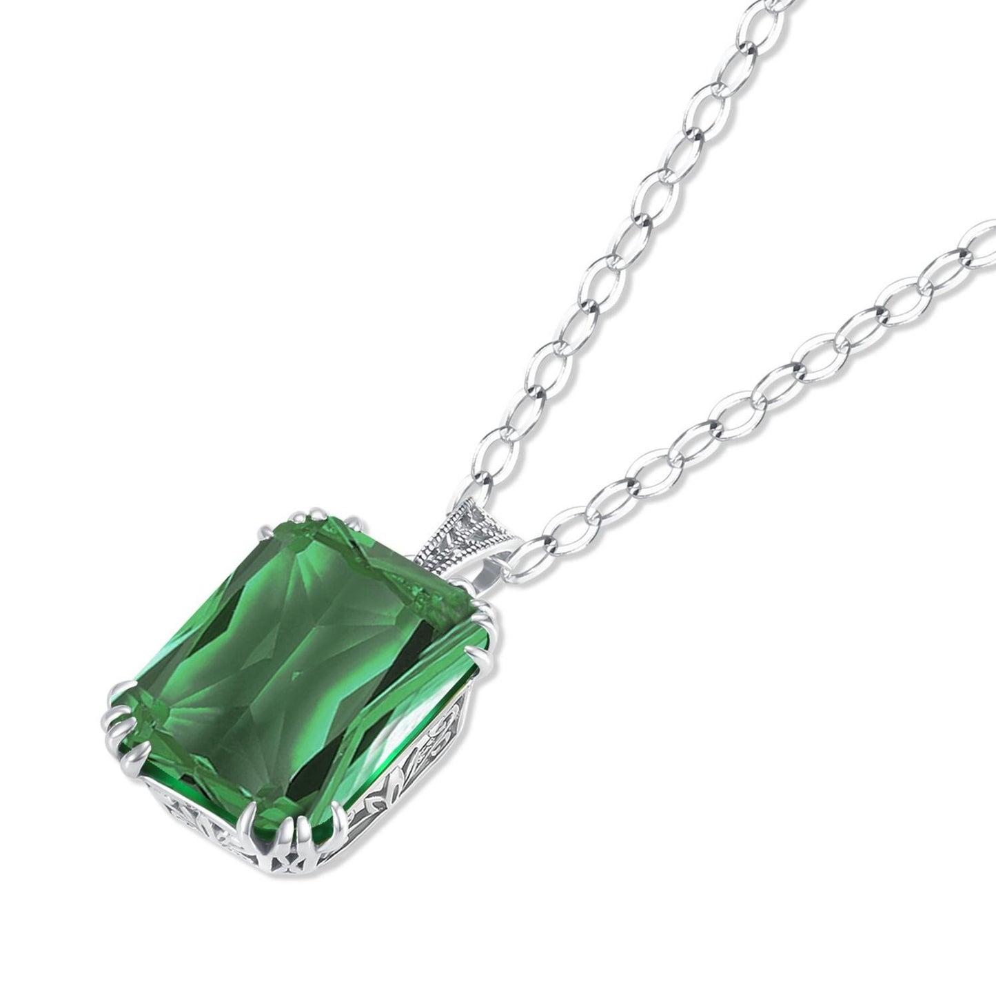 Smaragd hanger ketting gemaakt 